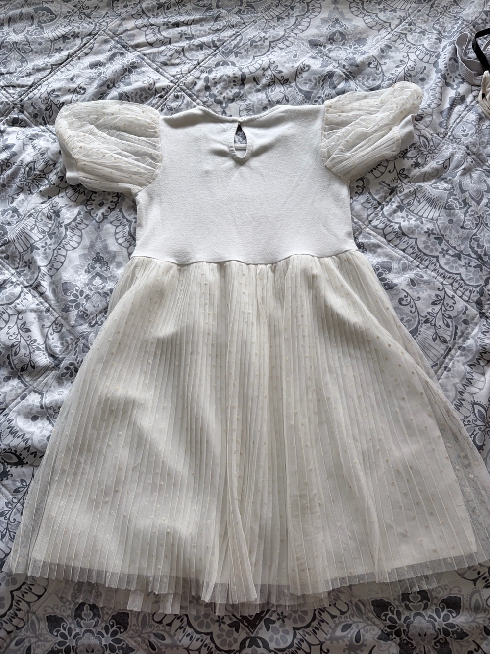 Tommy Hilfiger White Girls' Dress with Flag Embroidery - Picture 4 of 4